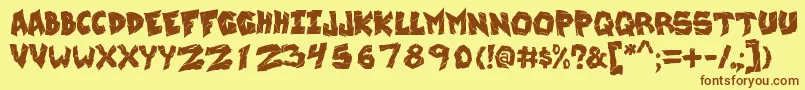 WreckingKrew Font – Brown Fonts on Yellow Background