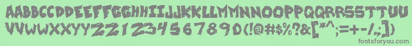 WreckingKrew Font – Gray Fonts on Green Background