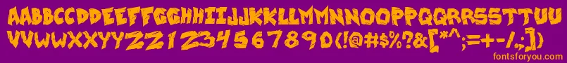 WreckingKrew Font – Orange Fonts on Purple Background