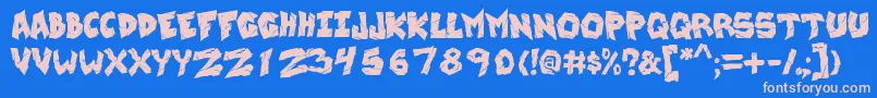 WreckingKrew Font – Pink Fonts on Blue Background