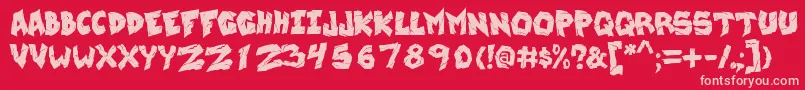 WreckingKrew Font – Pink Fonts on Red Background