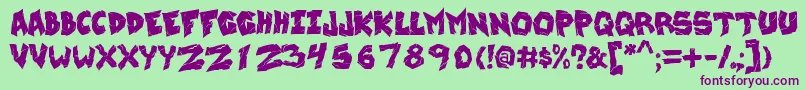 WreckingKrew Font – Purple Fonts on Green Background