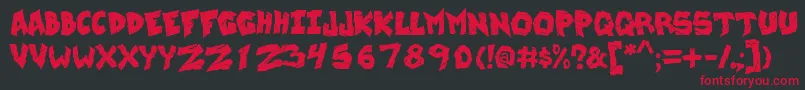 WreckingKrew-Schriftart – Rote Schriften auf schwarzem Hintergrund