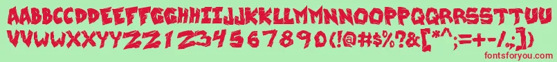 WreckingKrew Font – Red Fonts on Green Background