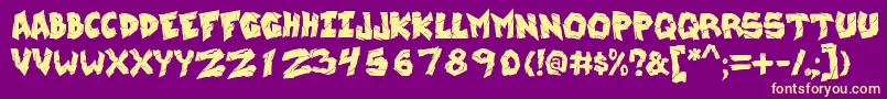 WreckingKrew Font – Yellow Fonts on Purple Background