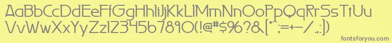 フォントLaperutaflf – 黄色の背景に灰色の文字