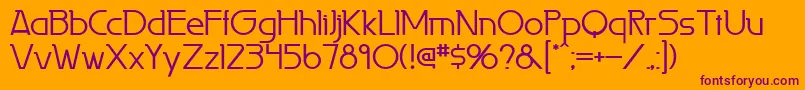 Laperutaflf-Schriftart – Violette Schriften auf orangefarbenem Hintergrund