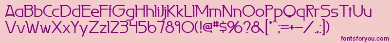 Laperutaflf-fontti – violetit fontit vaaleanpunaisella taustalla