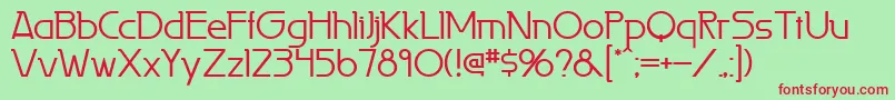 Laperutaflf-Schriftart – Rote Schriften auf grünem Hintergrund
