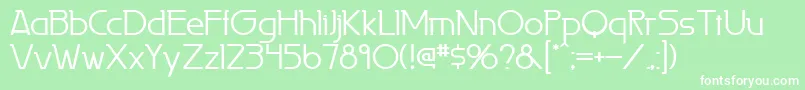 フォントLaperutaflf – 緑の背景に白い文字