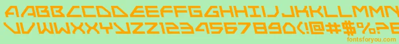 フォントNeonavyleft – オレンジの文字が緑の背景にあります。