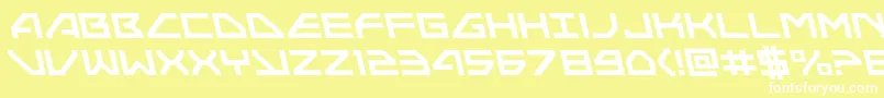 Fonte Neonavyleft – fontes brancas em um fundo amarelo