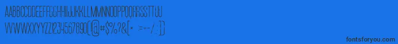 フォントRuasmediumgrunge – 黒い文字の青い背景