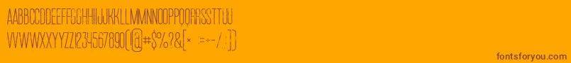 Ruasmediumgrunge-Schriftart – Braune Schriften auf orangefarbenem Hintergrund