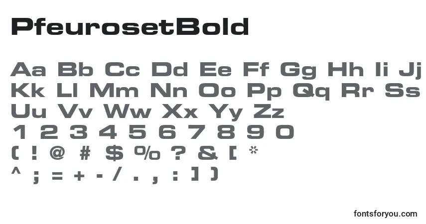 PfeurosetBoldフォント–アルファベット、数字、特殊文字