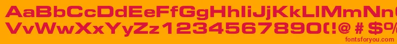 フォントPfeurosetBold – オレンジの背景に赤い文字