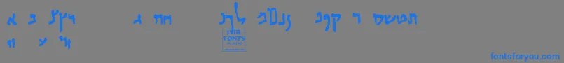 Habbakuk-Schriftart – Blaue Schriften auf grauem Hintergrund