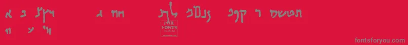 フォントHabbakuk – 赤い背景に灰色の文字