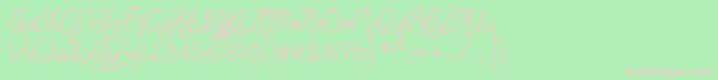 HavingwritHeavy-Schriftart – Rosa Schriften auf grünem Hintergrund