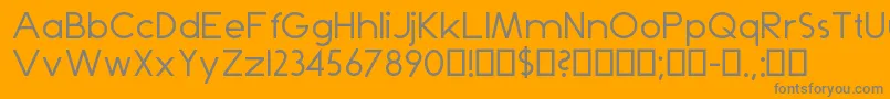 フォントDominik – オレンジの背景に灰色の文字