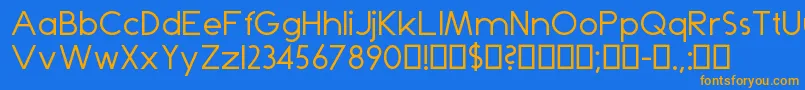 Czcionka Dominik – pomarańczowe czcionki na niebieskim tle