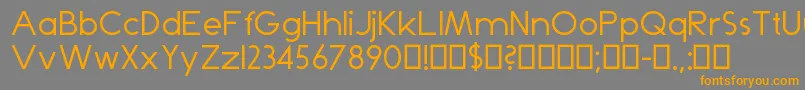 Weitere Informationen zur Dominik-Schriftart Dominik-Schriftart – Orangefarbene Schriften auf grauem Hintergrund