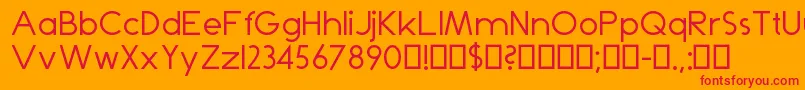 フォントDominik – オレンジの背景に赤い文字