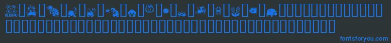 Mario.Bros.Drunkenbatz.Fontvir.Us Font – Blue Fonts on Black Background