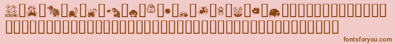 Mario.Bros.Drunkenbatz.Fontvir.Us Font – Brown Fonts on Pink Background