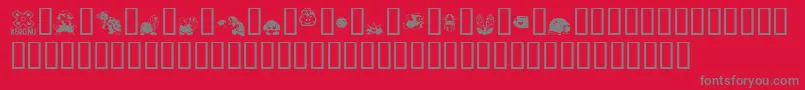 フォントMario.Bros.Drunkenbatz.Fontvir.Us – 赤い背景に灰色の文字