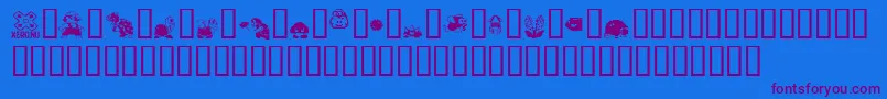 Mario.Bros.Drunkenbatz.Fontvir.Us Font – Purple Fonts on Blue Background