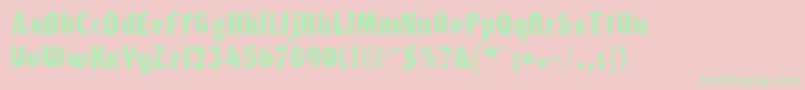 HonchoRegularDb Font – Green Fonts on Pink Background