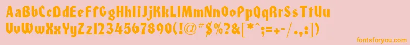 HonchoRegularDb Font – Orange Fonts on Pink Background