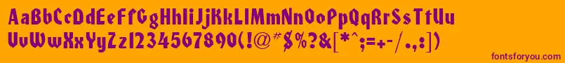 HonchoRegularDb Font – Purple Fonts on Orange Background