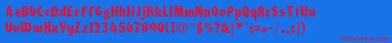 HonchoRegularDb Font – Red Fonts on Blue Background