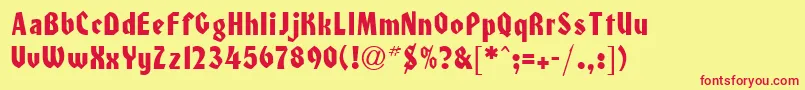 HonchoRegularDb Font – Red Fonts on Yellow Background