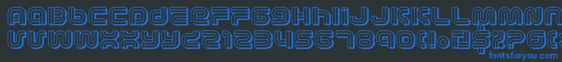 フォントVectroidCosmo – 黒い背景に青い文字
