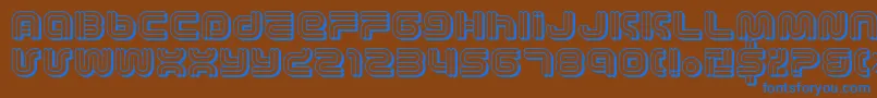 フォントVectroidCosmo – 茶色の背景に青い文字