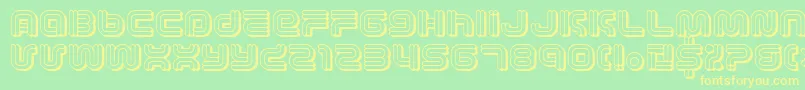 VectroidCosmo-fontti – keltaiset fontit vihreällä taustalla