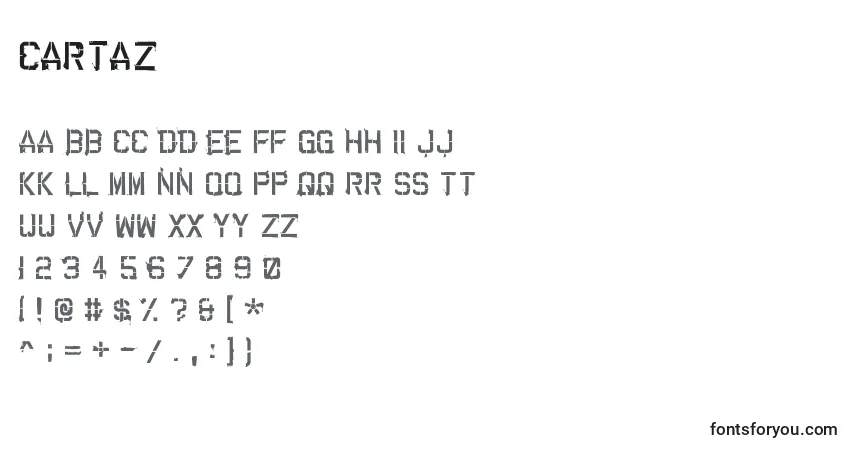 A fonte Cartaz – alfabeto, números, caracteres especiais