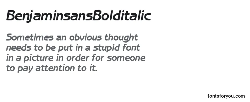 BenjaminsansBolditalic Font