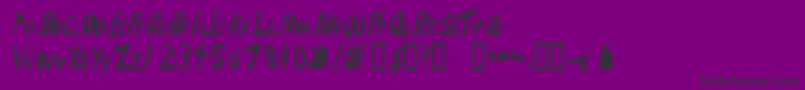 Bloodsuckers-fontti – mustat fontit violetilla taustalla