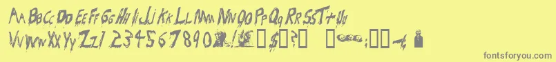 Bloodsuckers Font – Gray Fonts on Yellow Background