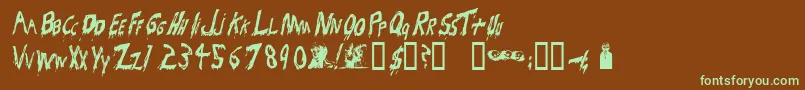 Bloodsuckers Font – Green Fonts on Brown Background