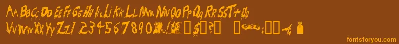 Bloodsuckers Font – Orange Fonts on Brown Background