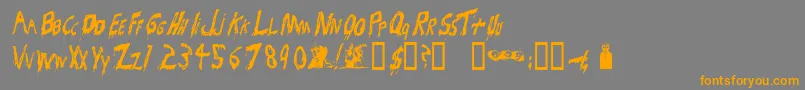 Bloodsuckers Font – Orange Fonts on Gray Background