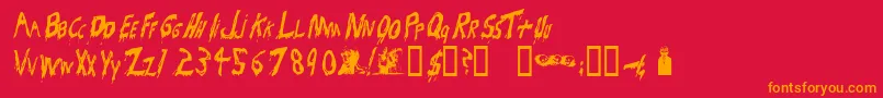 Bloodsuckers Font – Orange Fonts on Red Background