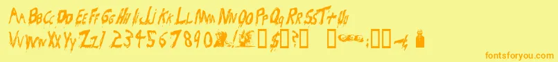 Bloodsuckers Font – Orange Fonts on Yellow Background