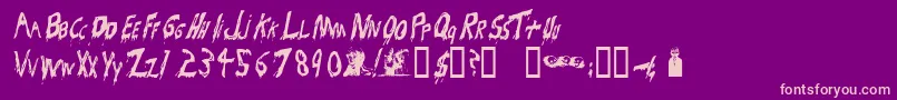 Bloodsuckers Font – Pink Fonts on Purple Background