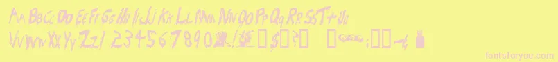 Bloodsuckers Font – Pink Fonts on Yellow Background